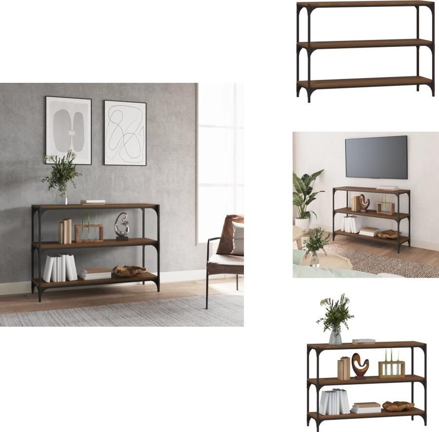 VidaXL Boekenkast Boekenkasten Boekenplank Boekenkast 100x33x70 5 cm bewerkt hout en staal bruin eikenkleur