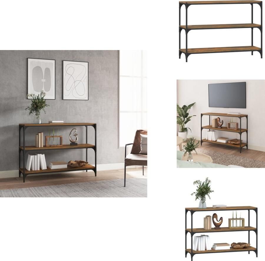 VidaXL Boekenkast Boekenkasten Boekenplank Boekenkast 100x33x70 5 cm bewerkt hout en staal gerookt eiken