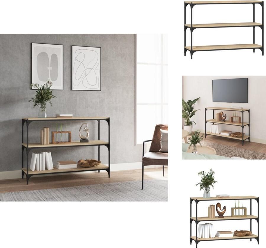 VidaXL Boekenkast Boekenkasten Boekenplank Boekenkast 100x33x70 5 cm bewerkt hout en staal sonoma eiken