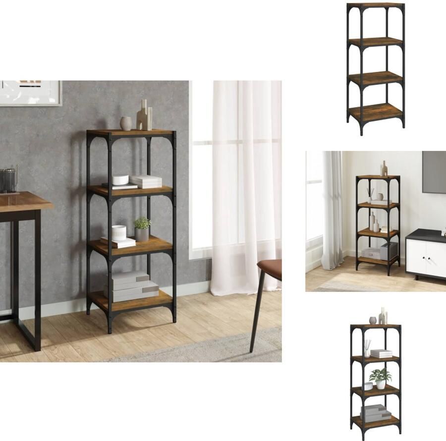 VidaXL Boekenkast Boekenkasten Boekenplank Boekenkast 40x33x100 cm bewerkt hout gerookt eikenkleurig