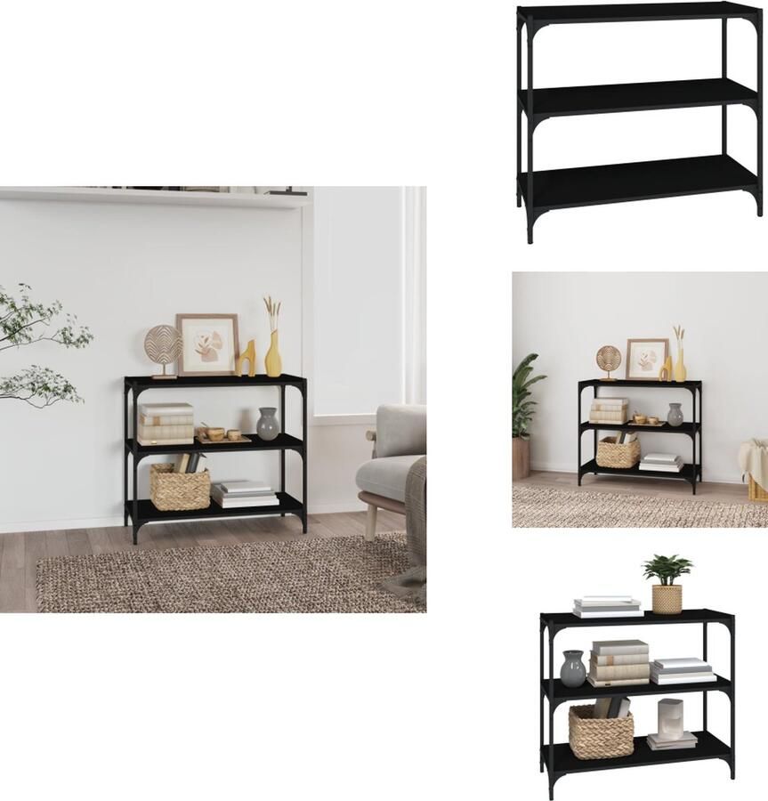 VidaXL Boekenkast Boekenkasten Boekenplank Boekenkast 80x33x70 5 cm bewerkt hout en staal zwart