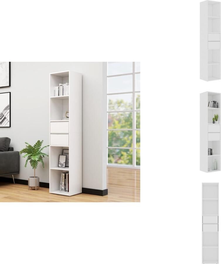 VidaXL Boekenkast Boekenkasten Boekenplank Boekenplanken Boekenkast 36x30x171 cm bewerkt hout wit