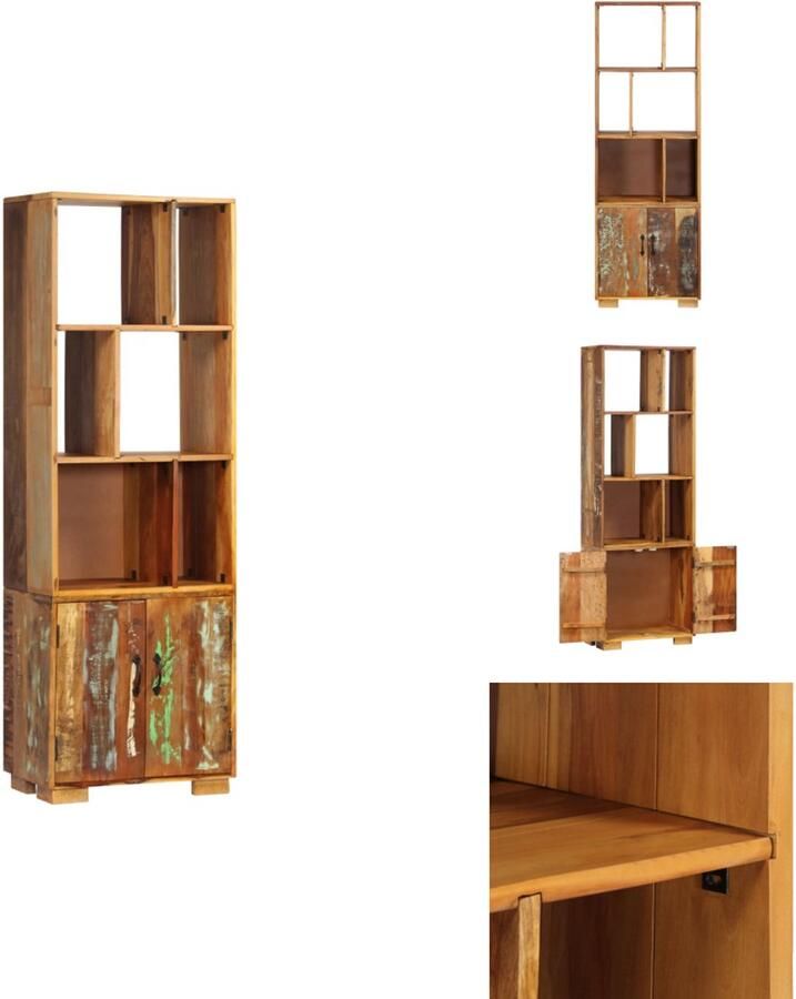 VidaXL Boekenkast Boekenkasten Boekenplank Boekenplanken Boekenkast 60x35x180 cm massief gerecycled hout