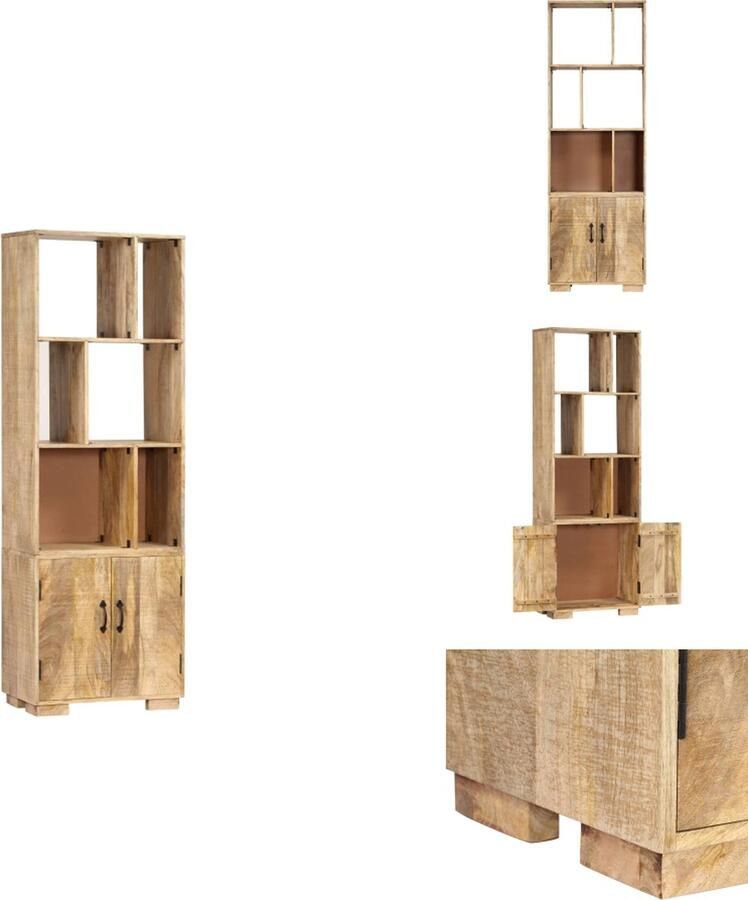 VidaXL Boekenkast Boekenkasten Boekenplank Boekenplanken Boekenkast 60x35x180 cm massief mangohout - Foto 2