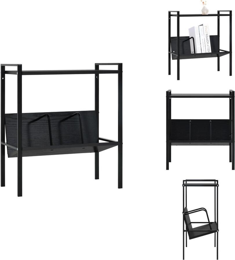 VidaXL Boekenkast Boekenkasten Boekenplank Boekenplanken Boekenkast met 2 schappen 52x28x59 cm bewerkt hout zwart