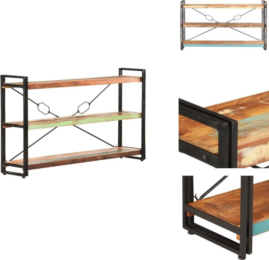 VidaXL Boekenkast Boekenkasten Boekenplank Boekenplanken Boekenkast met 3 schappen 140x30x80 cm massief gerecycled hout