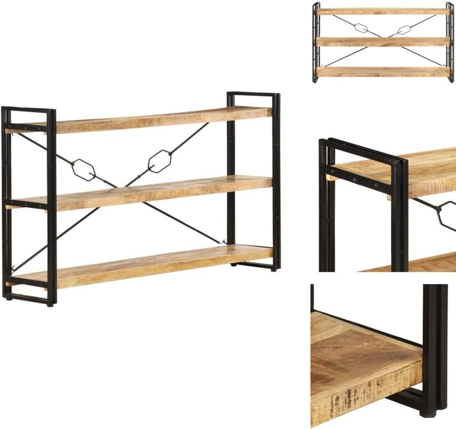 VidaXL Boekenkast Boekenkasten Boekenplank Boekenplanken Boekenkast met 3 schappen 140x30x80 cm massief mangohout