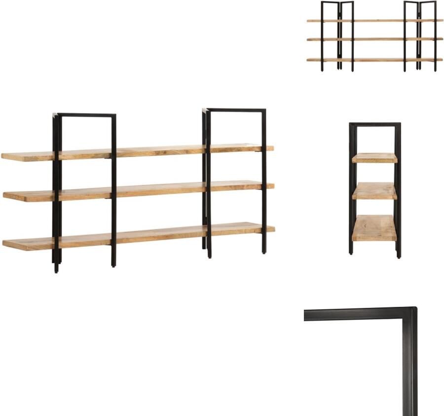 VidaXL -Boekenkast-met-3-schappen-160x31x80-cm-massief-mangohout