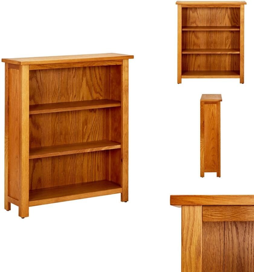 VidaXL Boekenkast Boekenkasten Boekenplank Boekenplanken Boekenkast met 3 schappen 70x22 5x82 cm massief eikenhout
