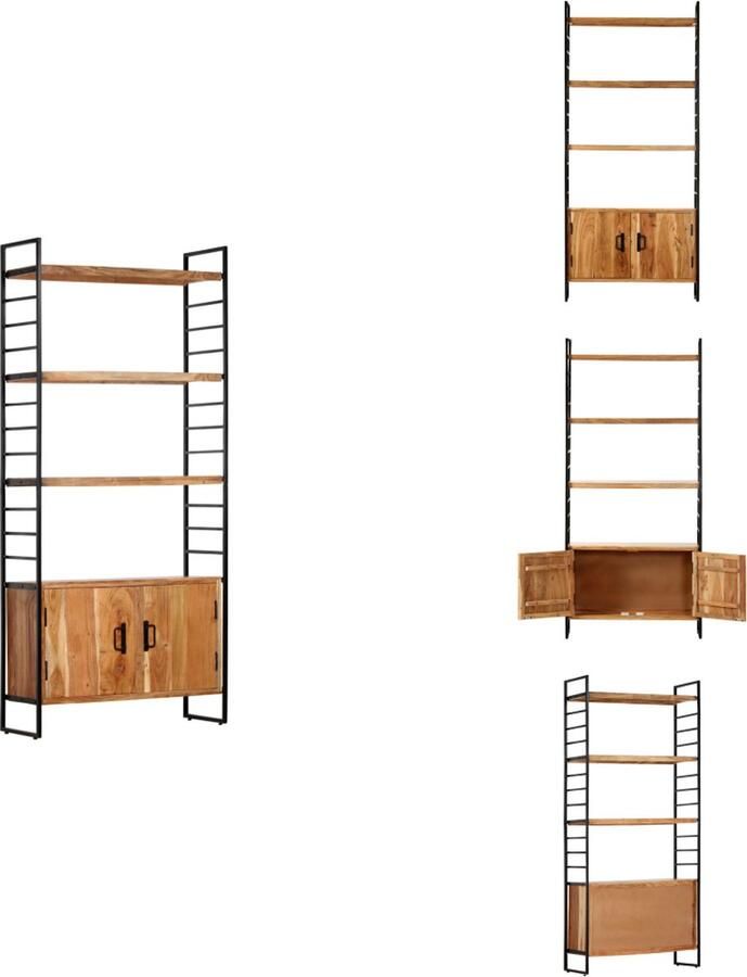 VidaXL Boekenkast Boekenkasten Boekenplank Boekenplanken Boekenkast met 4 schappen 80x30x180 cm massief acaciahout
