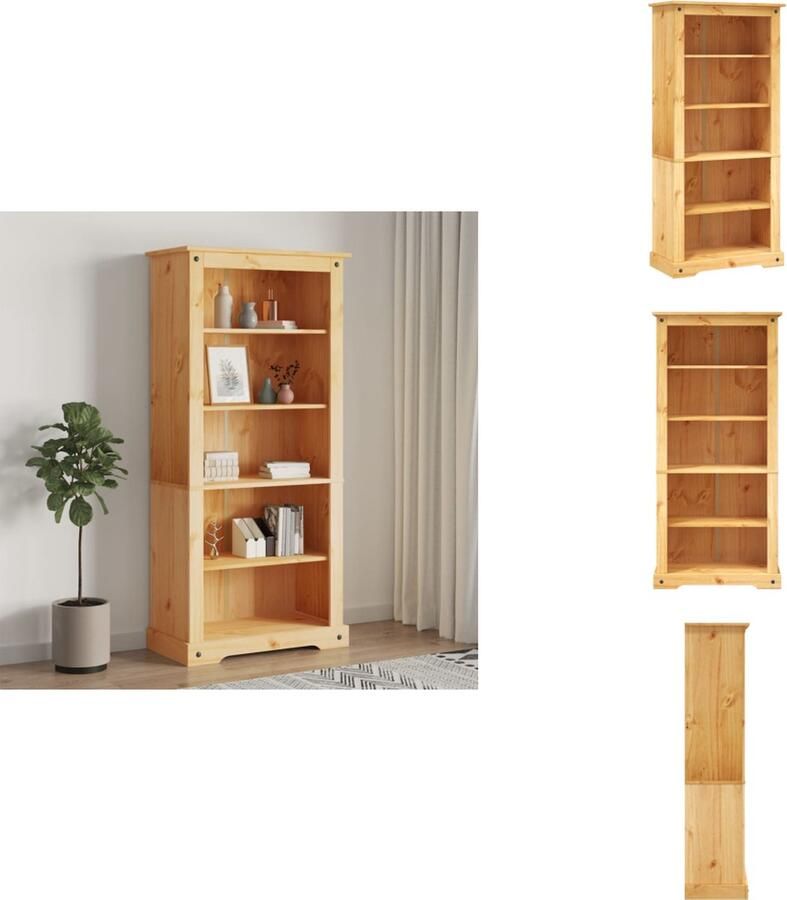VidaXL Boekenkast Boekenkasten Boekenplank Boekenplanken Boekenkast met 5 planken Corona-stijl 80x40x170 cm grenenhout - Foto 2