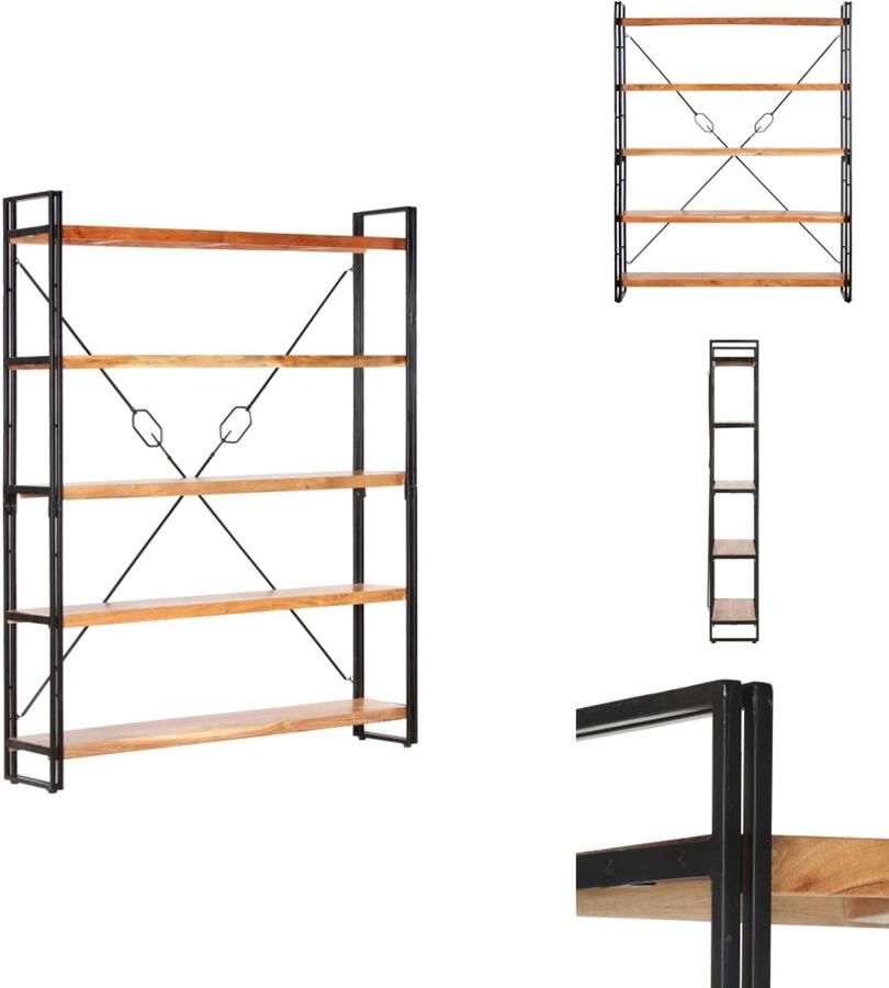 VidaXL Boekenkast Boekenkasten Boekenplank Boekenplanken Boekenkast met 5 schappen 140x30x180 cm massief acaciahout
