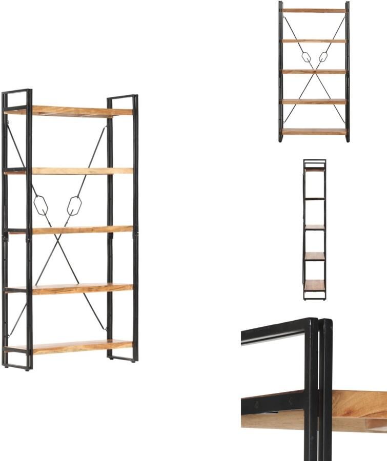 VidaXL Boekenkast Boekenkasten Boekenplank Boekenplanken Boekenkast met 5 schappen 90x30x180 cm massief acaciahout