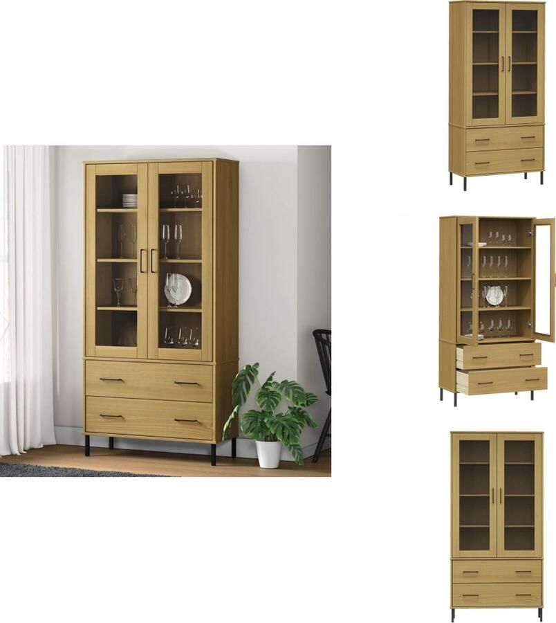 VidaXL Boekenkast Boekenkasten Boekenplank Boekenplanken Boekenkast met metalen poten OSLO 85x35x172 5 cm hout bruin