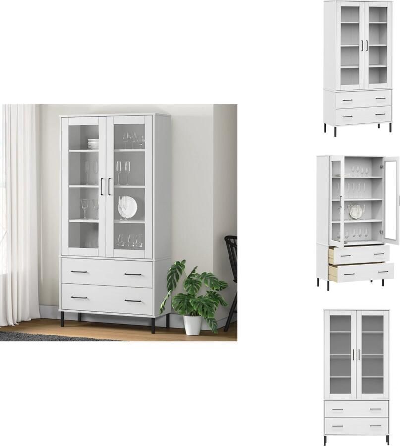 VidaXL Boekenkast Boekenkasten Boekenplank Boekenplanken Boekenkast met metalen poten OSLO 85x35x172 5 cm hout wit