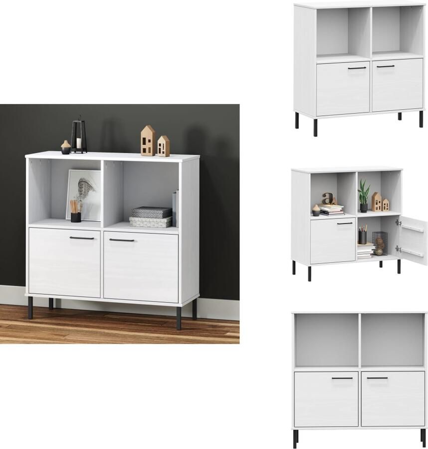 VidaXL Boekenkast Boekenkasten Boekenplank Boekenplanken Boekenkast met metalen poten OSLO 90x35x90 5 cm hout wit