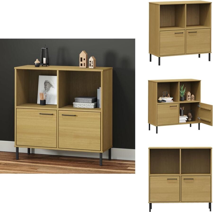 VidaXL Boekenkast Boekenkasten Boekenplank Boekenplanken Boekenkast met metalen poten OSLO 90x35x90 5 cm hout bruin