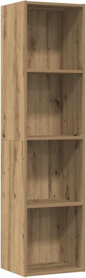 The Living Store Boekenkast tv-meubel 36x30x143cm bewerkt hout oud houtkleurig Boekenkast Tv-meubel Houten Kast Vintage Meubels Opslagruimte