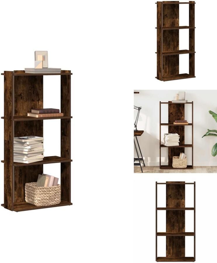 VidaXL Boekenkast Boekenkasten Boekenplank Opbergkast Boekenkast 3-laags 60x30x120 cm bewerkt hout gerookt eikenkleur