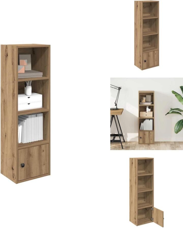 VidaXL Boekenkast Boekenkasten Boekenplank Opbergkast Boekenkast 31x24x102 cm bewerkt hout artisanaal eikenkleurig