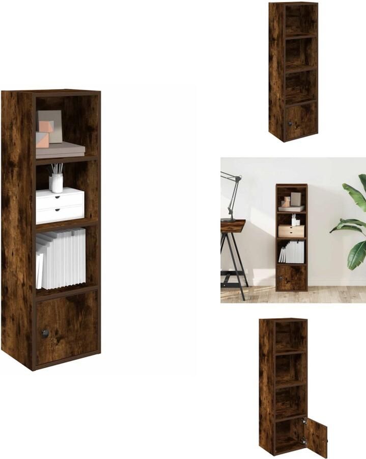 VidaXL Boekenkast Boekenkasten Boekenplank Opbergkast Boekenkast 31x24x102 cm bewerkt hout gerookt eikenkleurig