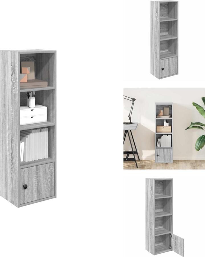VidaXL Boekenkast Boekenkasten Boekenplank Opbergkast Boekenkast 31x24x102 cm bewerkt hout grijs sonoma eikenkleurig