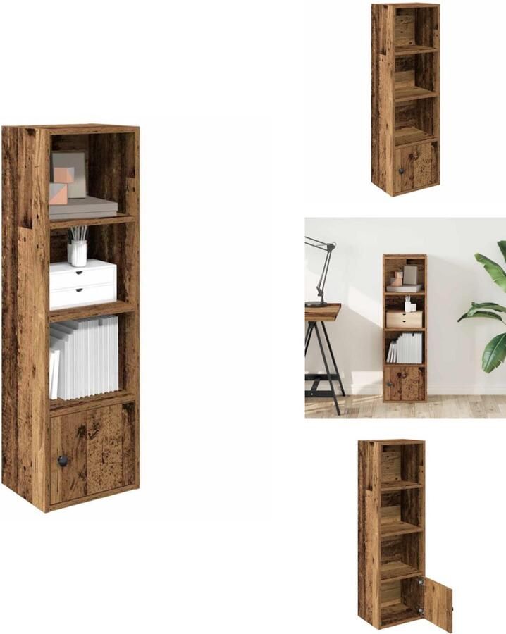 VidaXL Boekenkast Boekenkasten Boekenplank Opbergkast Boekenkast 31x24x102 cm bewerkt hout oud houtkleurig