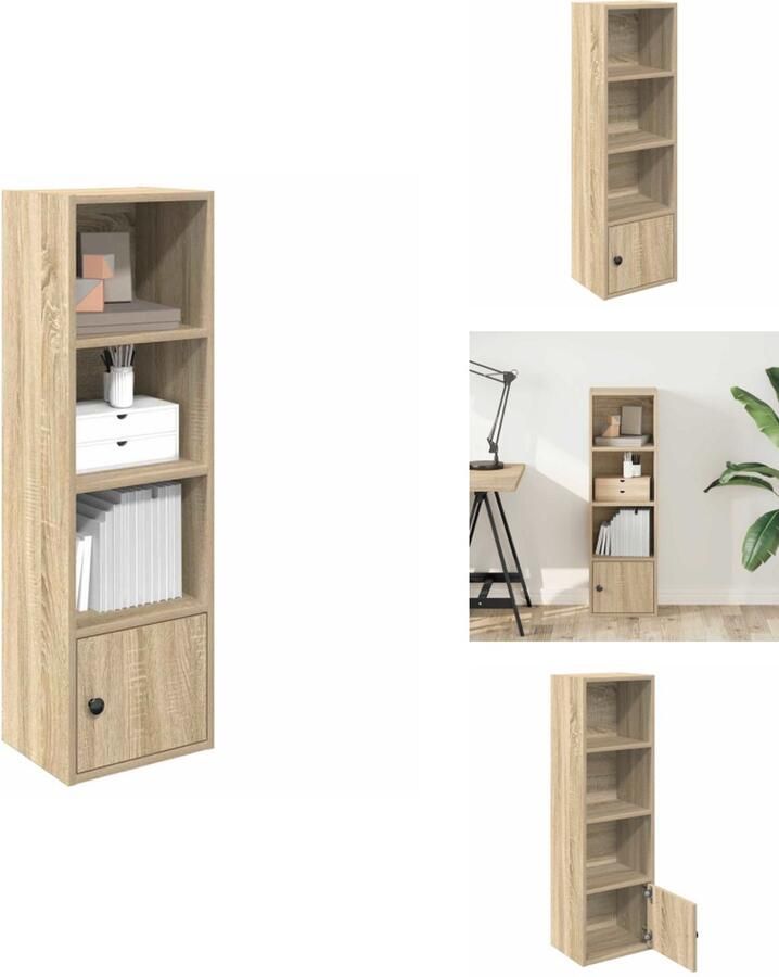 VidaXL Boekenkast Boekenkasten Boekenplank Opbergkast Boekenkast 31x24x102 cm bewerkt hout sonoma eikenkleurig