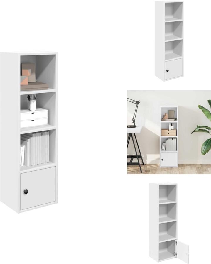 VidaXL Boekenkast Boekenkasten Boekenplank Opbergkast Boekenkast 31x24x102 cm bewerkt hout wit