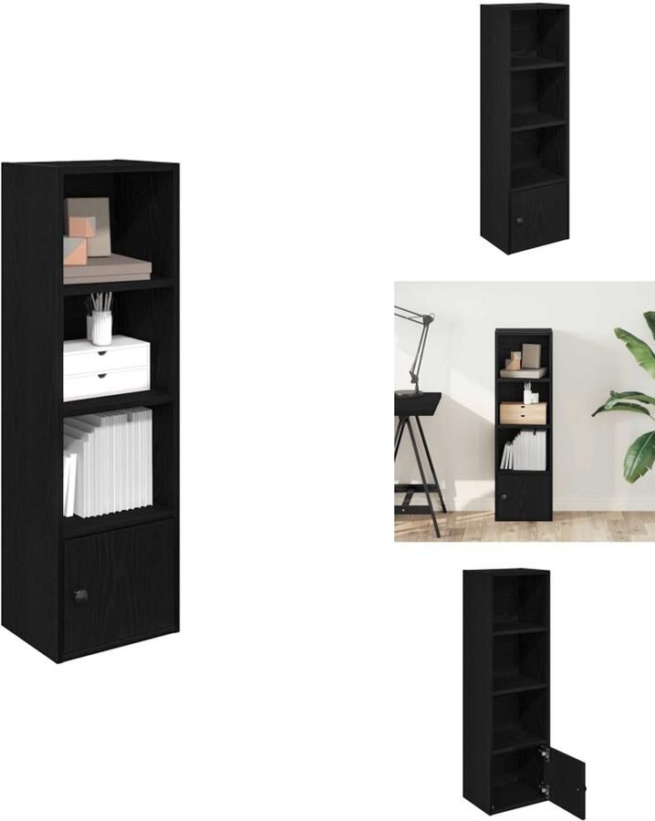 VidaXL Boekenkast Boekenkasten Boekenplank Opbergkast Boekenkast 31x24x102 cm bewerkt hout zwart eikenkleurig