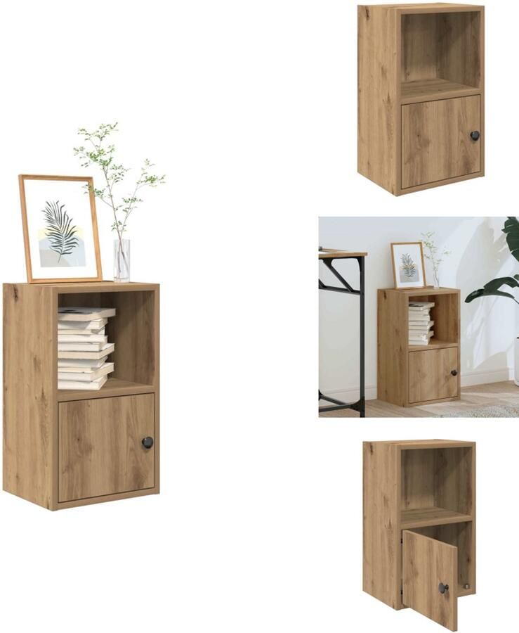 VidaXL Boekenkast Boekenkasten Boekenplank Opbergkast Boekenkast 31x24x52 cm bewerkt hout artisanaal eikenkleurig