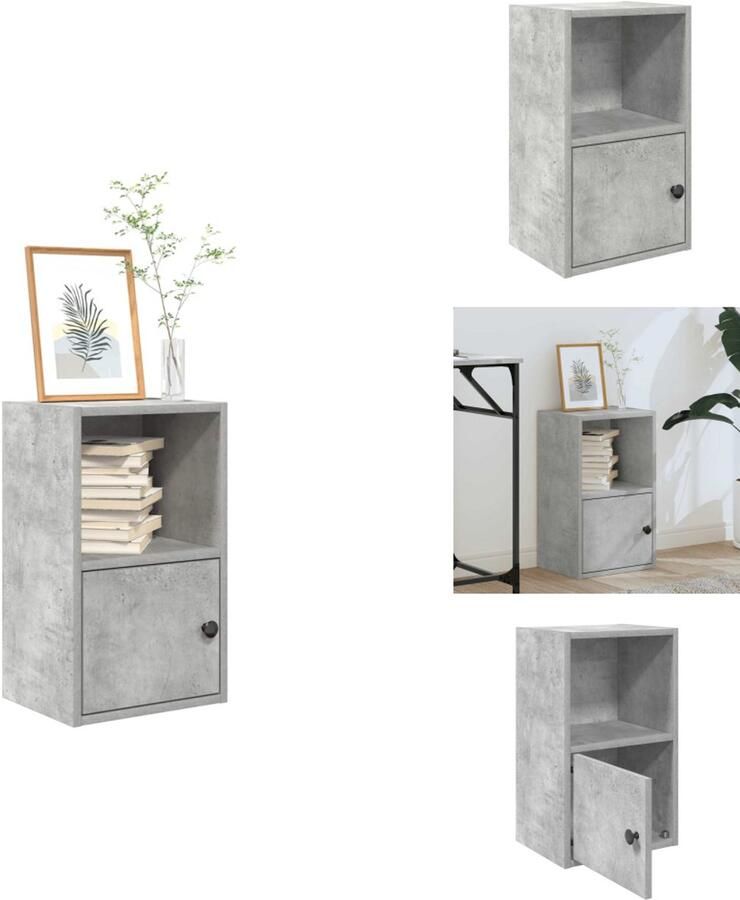 VidaXL Boekenkast Boekenkasten Boekenplank Opbergkast Boekenkast 31x24x52 cm bewerkt hout betongrijs