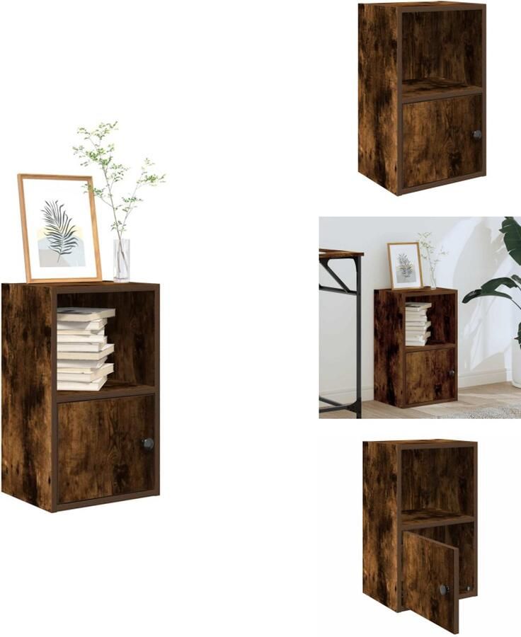 VidaXL Boekenkast Boekenkasten Boekenplank Opbergkast Boekenkast 31x24x52 cm bewerkt hout gerookt eikenkleurig