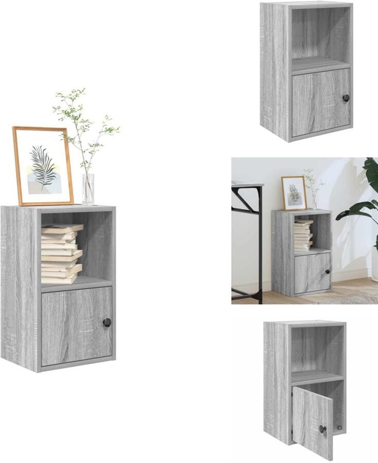 VidaXL Boekenkast Boekenkasten Boekenplank Opbergkast Boekenkast 31x24x52 cm bewerkt hout grijs sonoma eikenkleurig