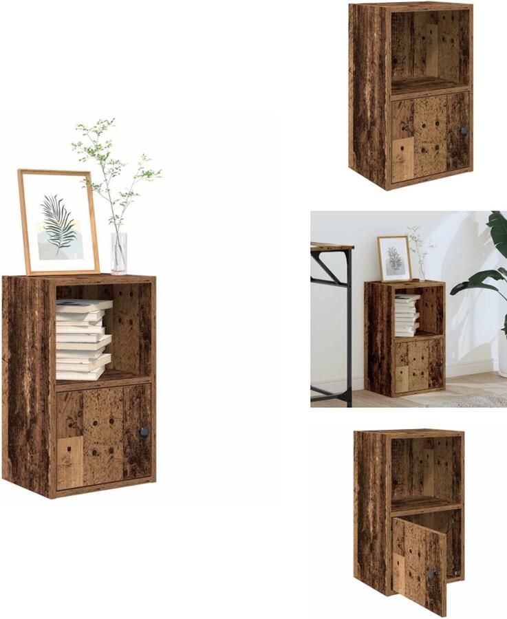 VidaXL Boekenkast Boekenkasten Boekenplank Opbergkast Boekenkast 31x24x52 cm bewerkt hout oud houtkleurig