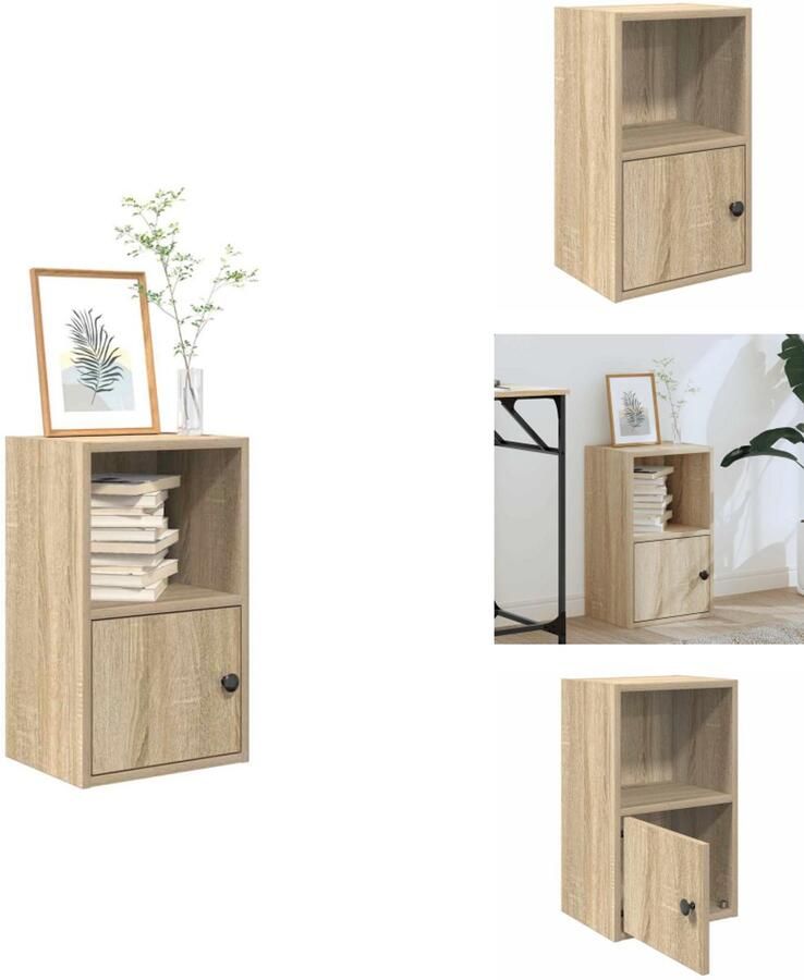 VidaXL Boekenkast Boekenkasten Boekenplank Opbergkast Boekenkast 31x24x52 cm bewerkt hout sonoma eikenkleurig