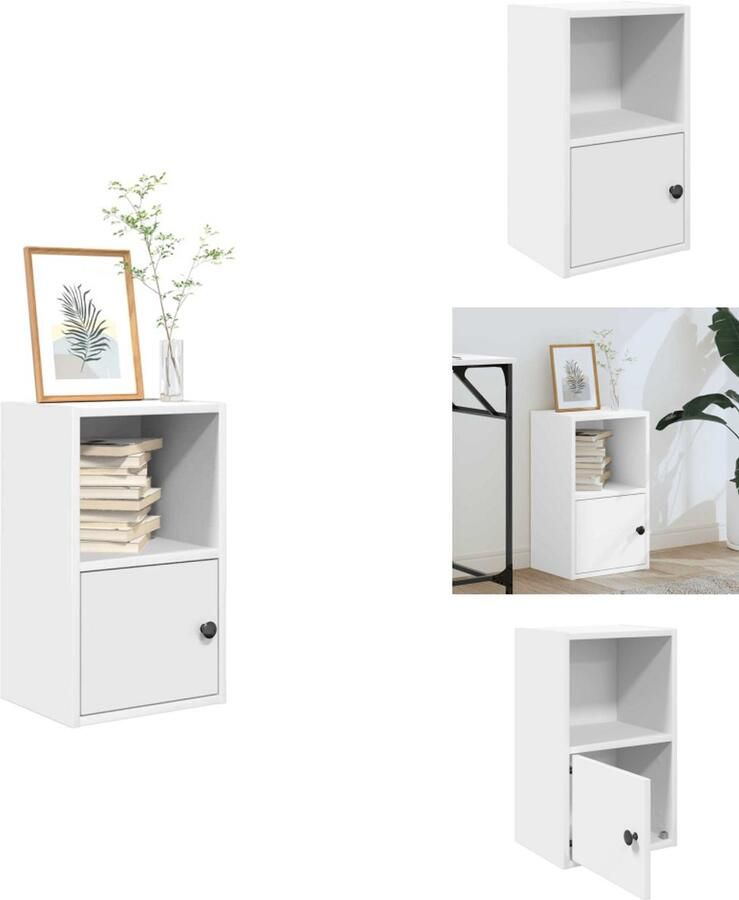 VidaXL Boekenkast Boekenkasten Boekenplank Opbergkast Boekenkast 31x24x52 cm bewerkt hout wit