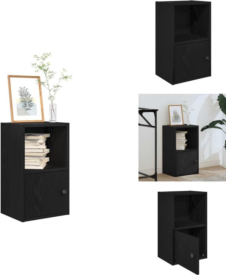 VidaXL Boekenkast Boekenkasten Boekenplank Opbergkast Boekenkast 31x24x52 cm bewerkt hout zwart eikenkleurig