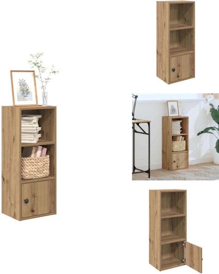 VidaXL Boekenkast Boekenkasten Boekenplank Opbergkast Boekenkast 31x24x77 cm bewerkt hout artisanaal eikenkleurig