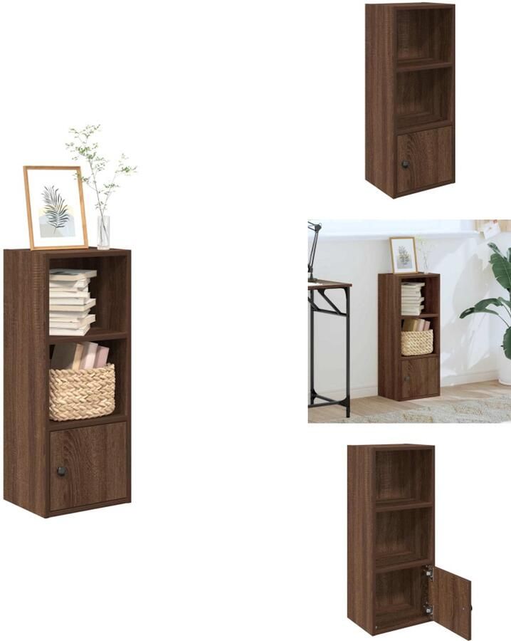 VidaXL Boekenkast Boekenkasten Boekenplank Opbergkast Boekenkast 31x24x77 cm bewerkt hout bruin eikenkleurig