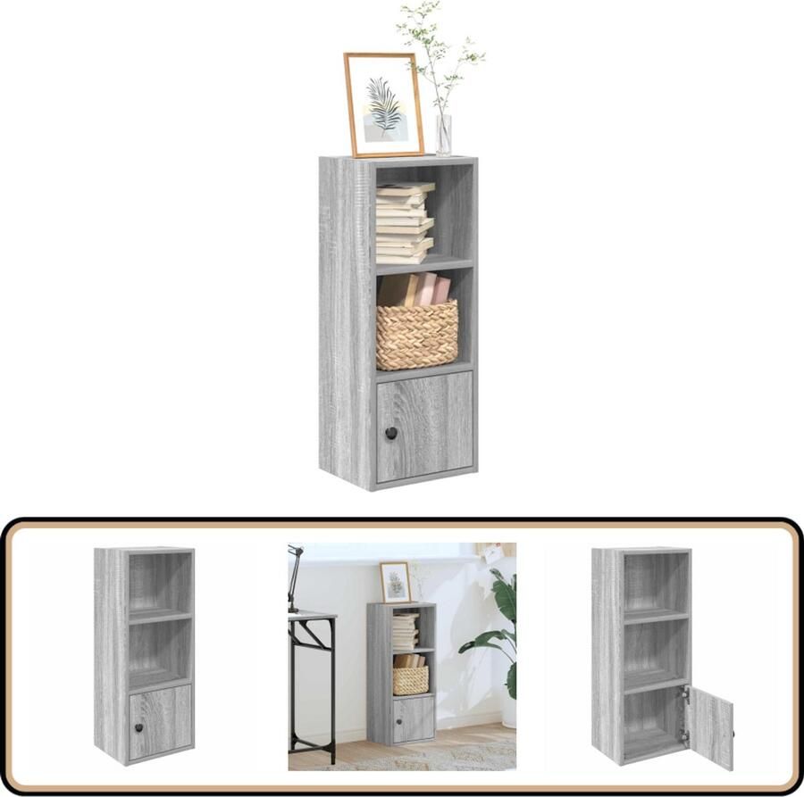 VidaXL Boekenkast Boekenkasten Boekenplank Opbergkast Boekenkast 31x24x77 cm bewerkt hout grijs sonoma eikenkleurig