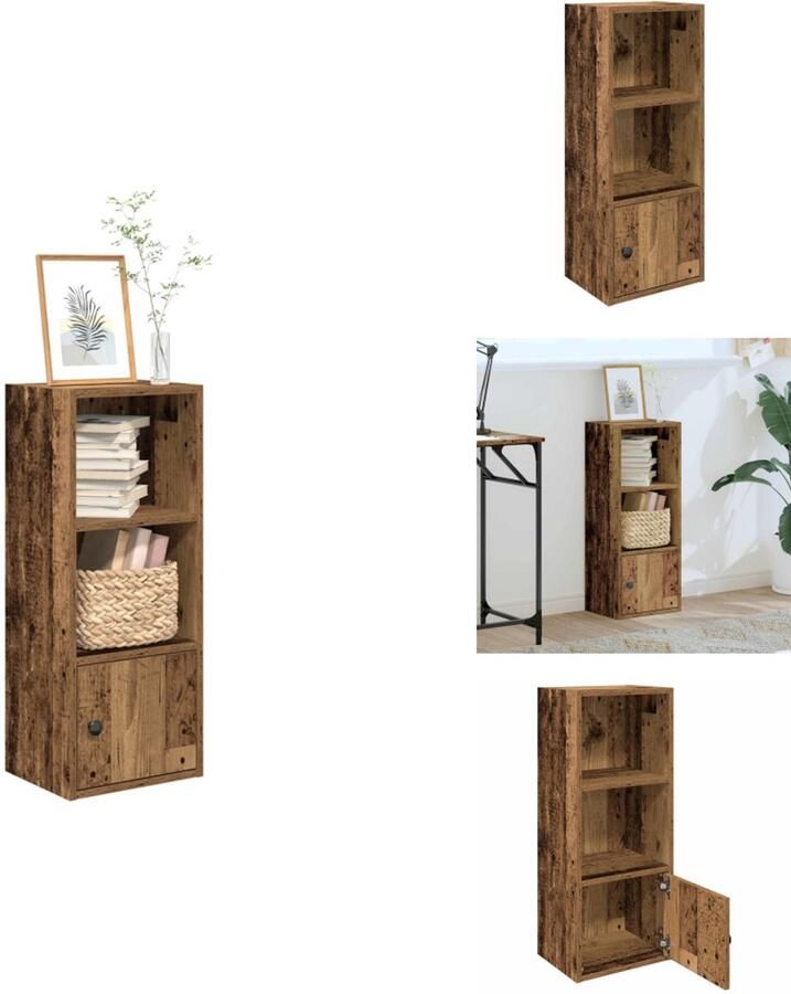 VidaXL Boekenkast Boekenkasten Boekenplank Opbergkast Boekenkast 31x24x77 cm bewerkt hout oud houtkleurig