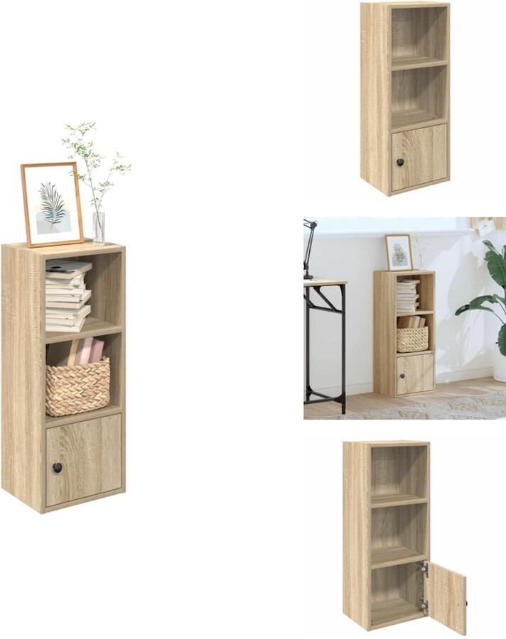 VidaXL Boekenkast Boekenkasten Boekenplank Opbergkast Boekenkast 31x24x77 cm bewerkt hout sonoma eikenkleurig