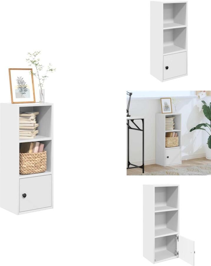 VidaXL Boekenkast Boekenkasten Boekenplank Opbergkast Boekenkast 31x24x77 cm bewerkt hout wit