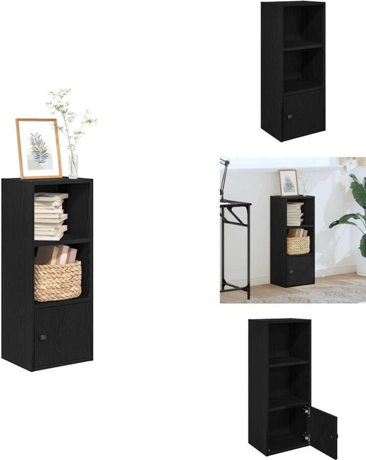 VidaXL Boekenkast Boekenkasten Boekenplank Opbergkast Boekenkast 31x24x77 cm bewerkt hout zwart eikenkleurig