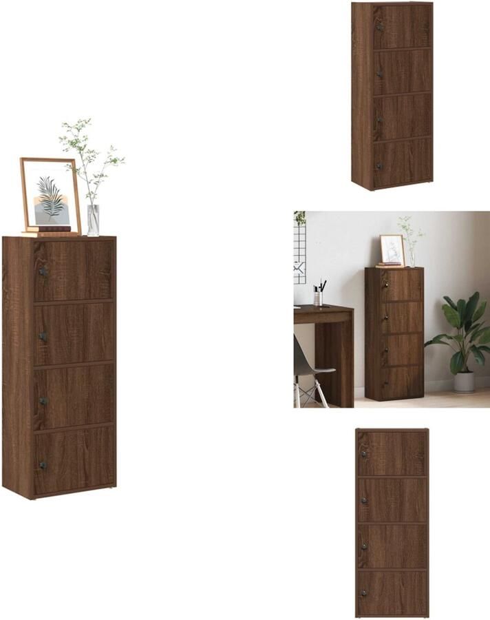 VidaXL Boekenkast Boekenkasten Boekenplank Opbergkast Boekenkast 40x24x102 cm bewerkt hout bruin eikenkleurig
