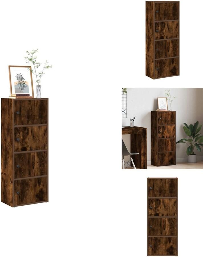 VidaXL Boekenkast Boekenkasten Boekenplank Opbergkast Boekenkast 40x24x102 cm bewerkt hout gerookt eikenkleurig