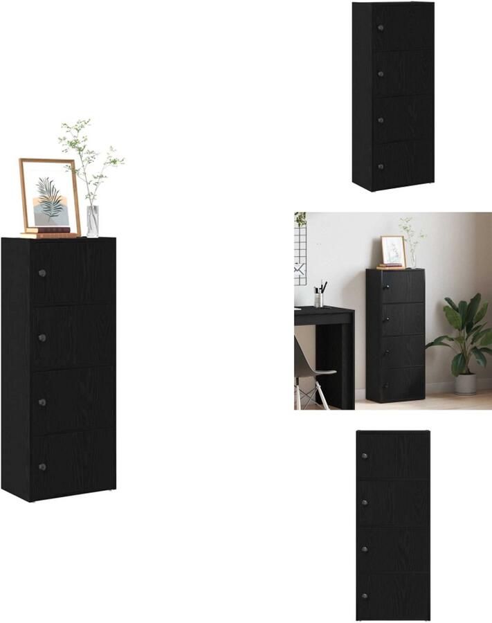 VidaXL Boekenkast Boekenkasten Boekenplank Opbergkast Boekenkast 40x24x102 cm bewerkt hout zwart eikenkleurig