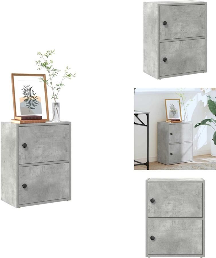 VidaXL Boekenkast Boekenkasten Boekenplank Opbergkast Boekenkast 40x24x52 cm bewerkt hout betongrijs