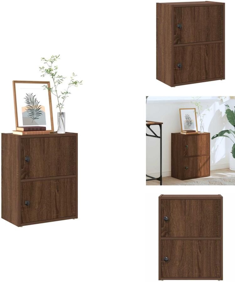 VidaXL Boekenkast Boekenkasten Boekenplank Opbergkast Boekenkast 40x24x52 cm bewerkt hout bruin eikenkleurig